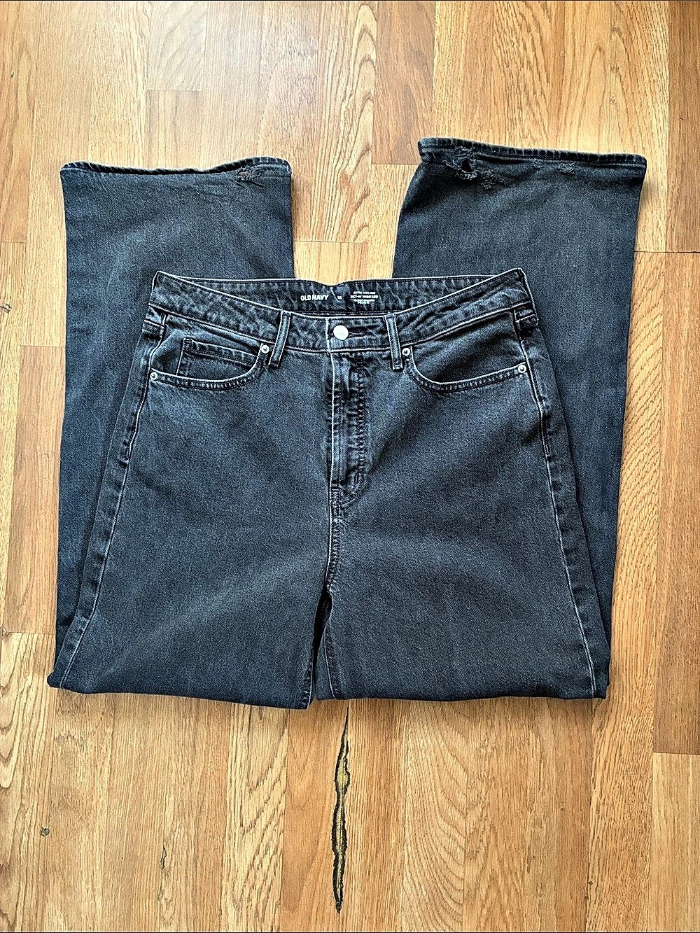 Old Navy Extra High-Rise Sky-Hi Wide Leg Wide Leg Jeans Waist 12 Black